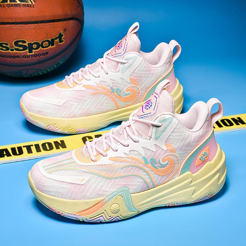 Large size 2025 new spring and autumn basketball shoes men's middle help running sports shoes students outdoor actual combat sneakers