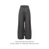 Mens American Vintage Striped Wide Leg Trousers Casual Straight Loose Fit Pants