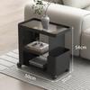 Modern Rolling Bedside Table with Glass