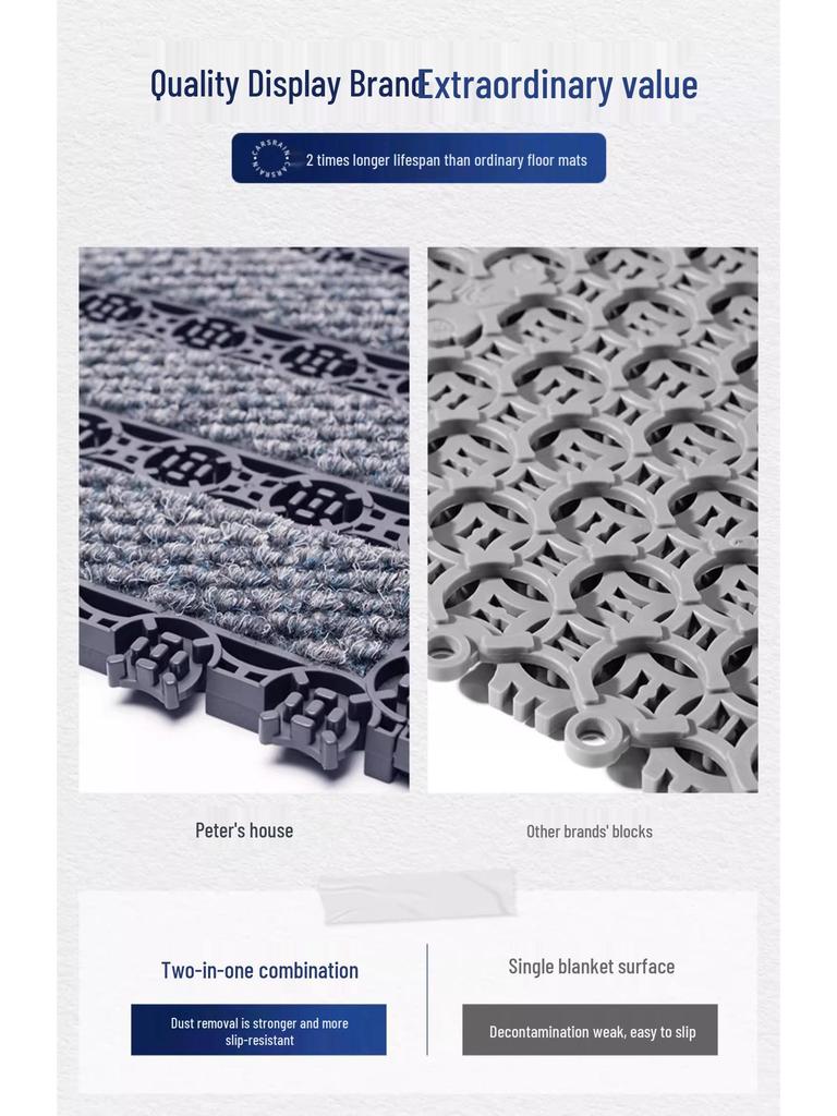 Waterproof Anti-Slip Entrance Doormat for Offices & Hotels - Dust Removal Carpet