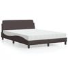 VidaXL Bed with Mattress Dark Brown 140x200 Cm Fabric 3208407