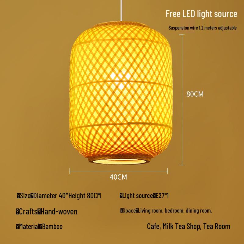 Retro Bamboo Woven Lantern Chandelier - Chinese Hot Pot & Restaurant Outdoor Decor