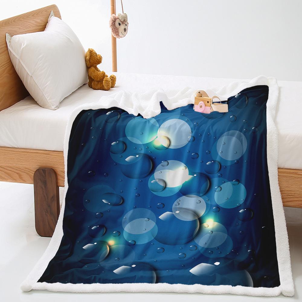 Dewdrop 2D Digital Printing Thickened Lamb Wool Crystal Fleece Blanket One Piece