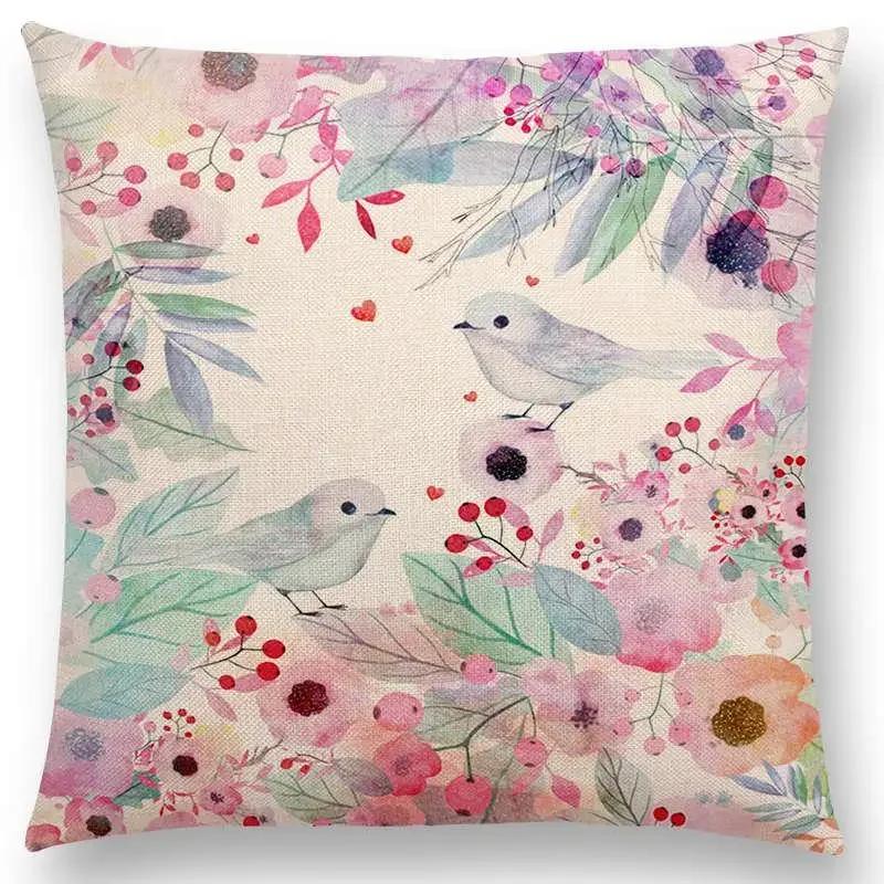 Newest Little Girl Cushion Cover Floral Pattern Dreamy Garden Fantasy Night Sofa Pillow Case For Girls