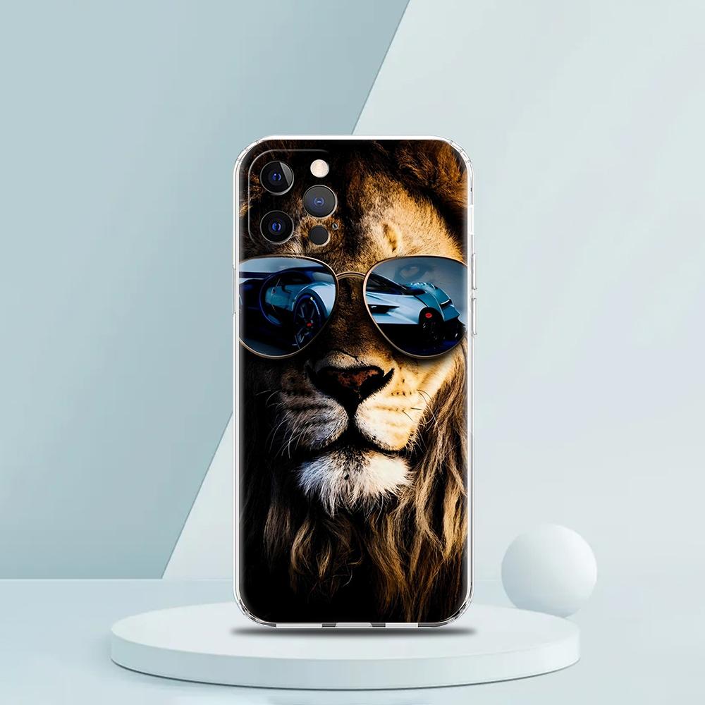 The Lion Phone Case for iPhone 16 15 14 13 12 Pro Max Transparent Soft for iPhone 11 Pro Max 7 8 Plus XS XR Silicone Shell Capas