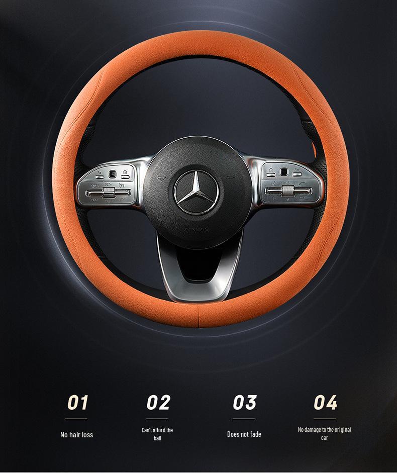 Universal Non-Slip Suede Steering Wheel Cover - Sweat-Absorbent, All-Season Design