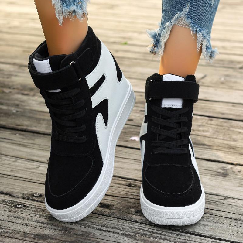 Fashion Designer Sneakers for Women 2024 Autumn High Top Lace Up Women's Vulcanized Shoes Heightened Thick Sole Fashionable Women Shoes