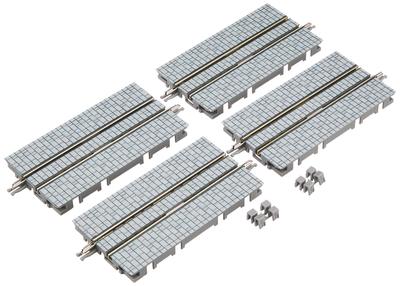 TOMIX N Gauge Wide Tram Rail F Cobblestone Set of 4 1794 Railway Model Supplies S70-WT-S
