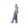 Levis Plaid Print Button-Down Long Sleeve Shirt Men shirts Brown A5772-0008