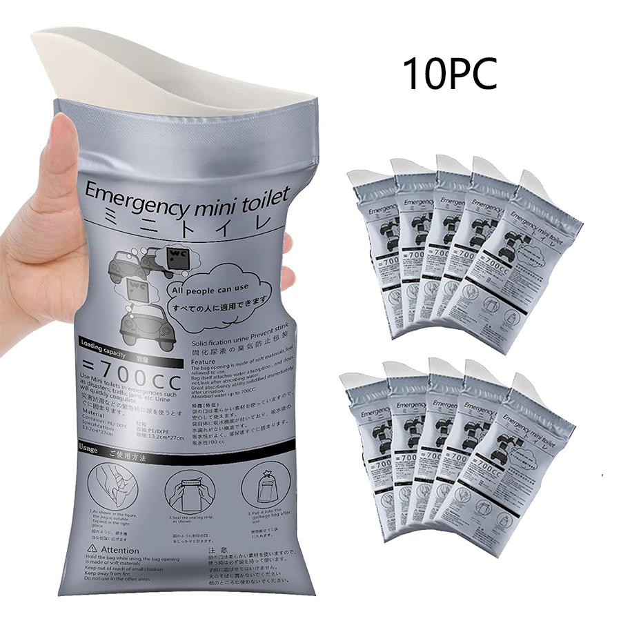 Outdoor Emergency Urine Bags 700ml (1/8/12/20 Pack) - Portable Disposable Toilet for Camping, Travel, Traffic Jam - Unisex