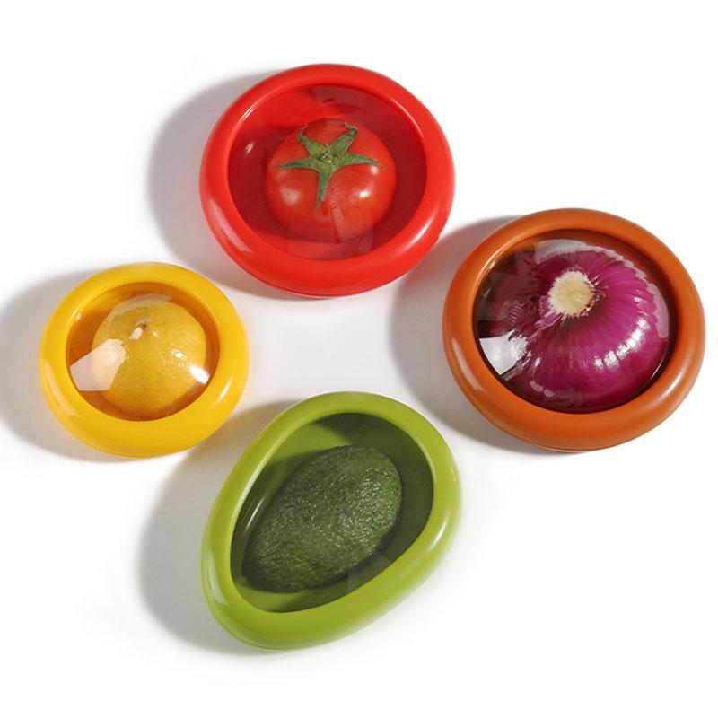 Silicone Fruit Storage Box, Reusable Refrigerator Crisper Box, Transparent Film Vegetable and Fruit Sealed Crisper Storage