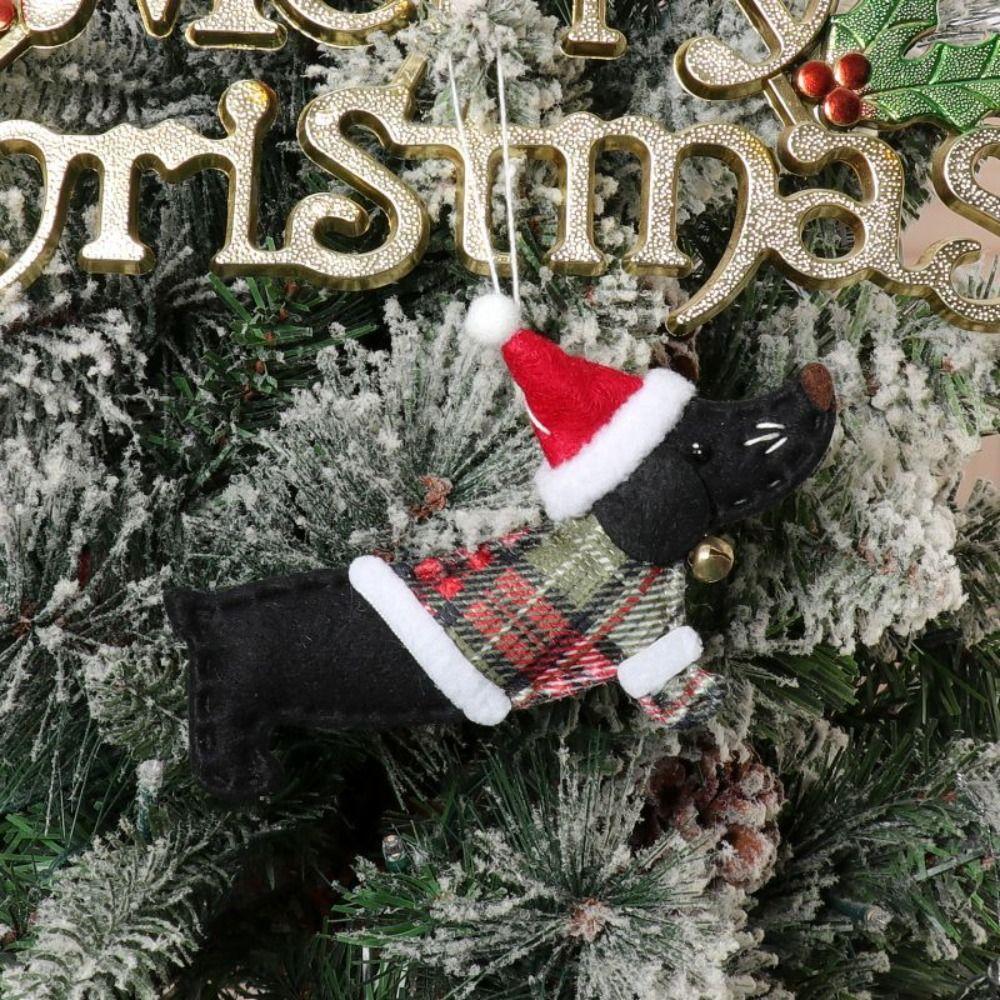 Decorative Christmas Dachshund Dog Pendant Small Dressed Dachshund Dog Pendant DIY Window