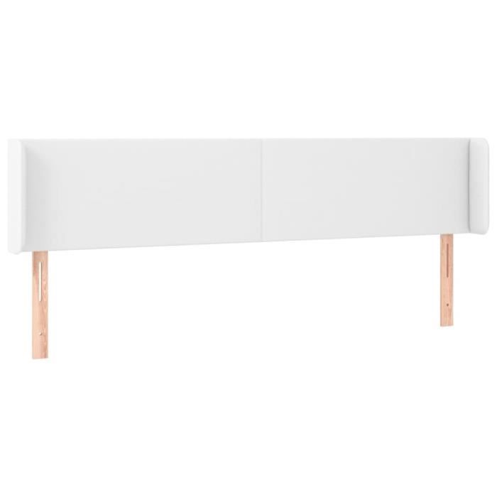 VidaXL Tête de lit avec oreilles Blanc 183x16x78-88 cm Similicuir3118591