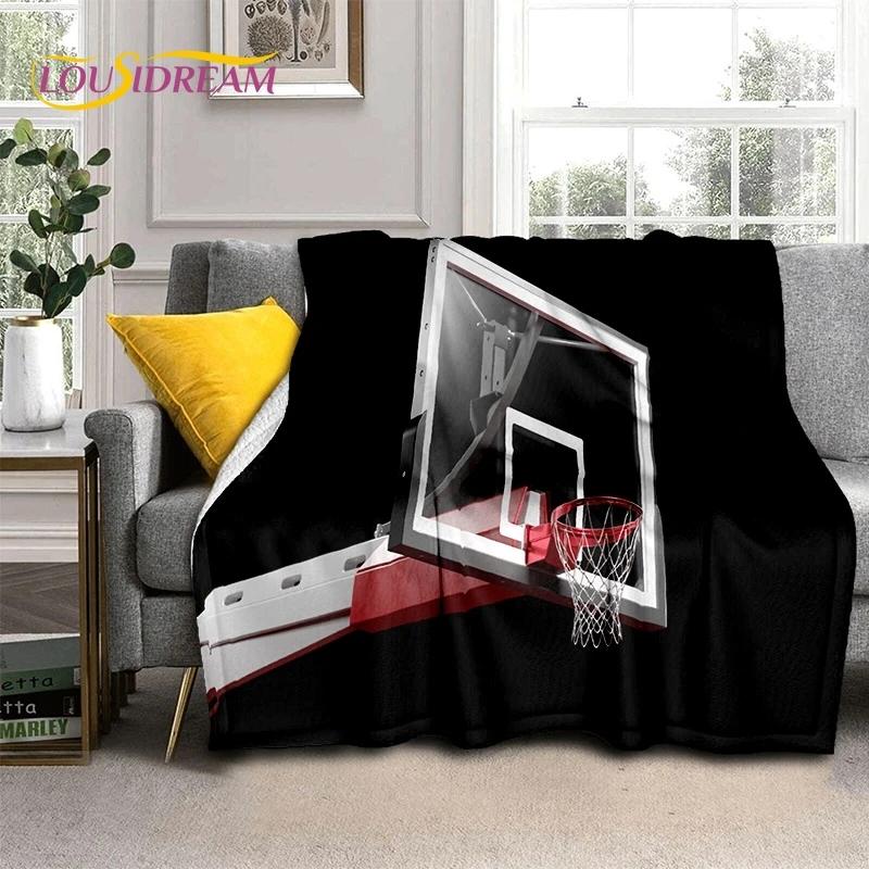 Nejnovější rám basketbalového hřiště Měkká flanelová deka na postele Ložnice Pohovka Piknik, Přehoz na přikrytí Venkovní volnočasový Spánek Dárek