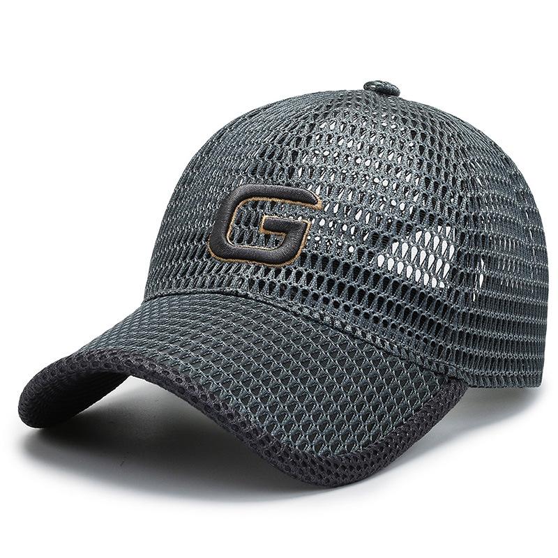 

Embroidery letters big G rough mesh baseball cap shading sun protection casual trend fashion couple Adjustable темно-серого