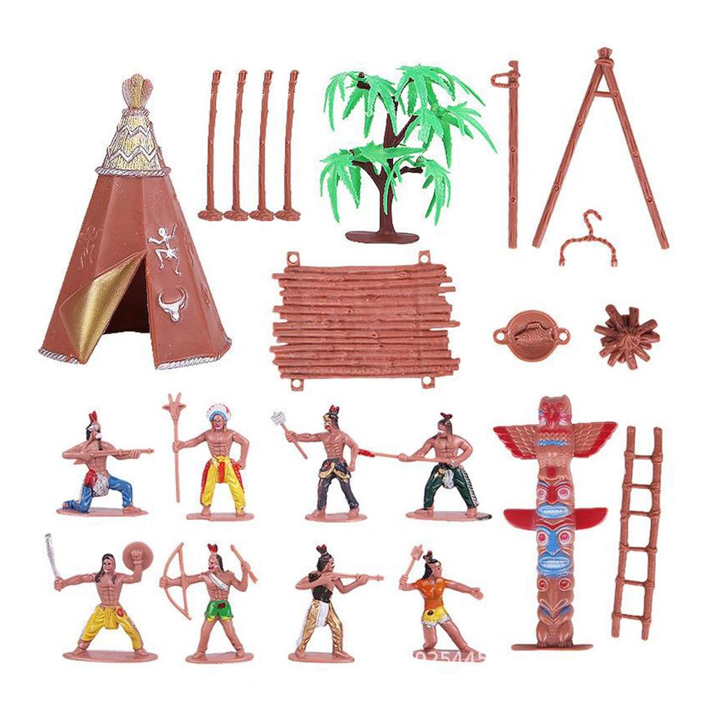 43pcs/set West Plastic Figure Soldiers Child Toys Playset Accessories