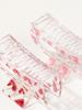 8 Pcs Valentine's Day Heart Hair Claw Clips for Women,Pink Rectangle Hair Clips Cute Non-slip Medium Size Ponytail Holders