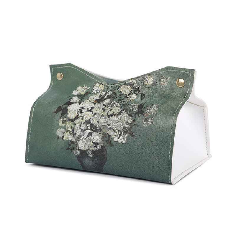 Premium Leather Tissue Case With Multi Use Function For Living Room And Car