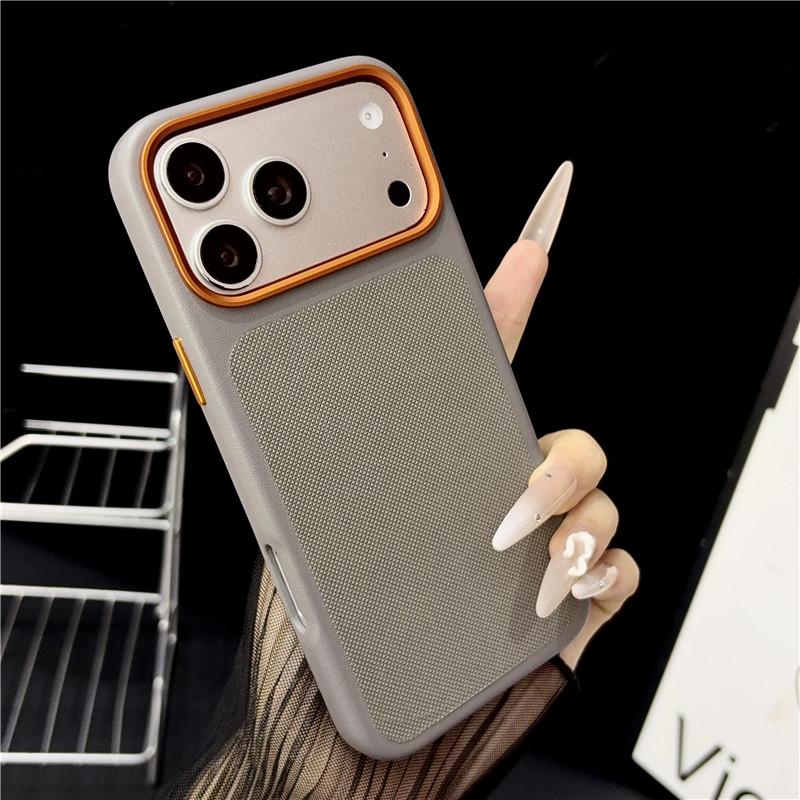 Luxury Business Magnetic Diamond Patterned Leather Case for iPhone 17 Pro 17 Pro Shockproof for Magsafe Metal Button Slim Cover