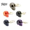 Matte Skull Sculpture 3D Printed Cute Keychain, Artistic Tabletop Ornament with Finish, Creative Bag Charm Light Luxury Home Decor Key Ring
