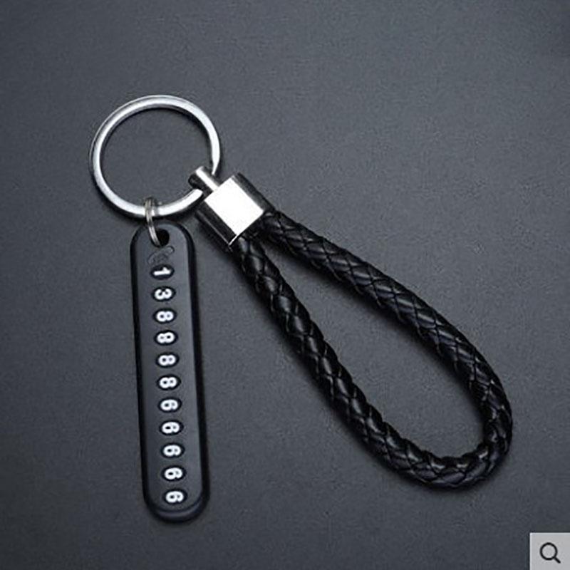 

5 цветов Противопотерянная табличка с номером телефона Брелок-подвеска для автомобиля Автомобильная карточка Брелок для ключей для мужчин и женщин чёрный