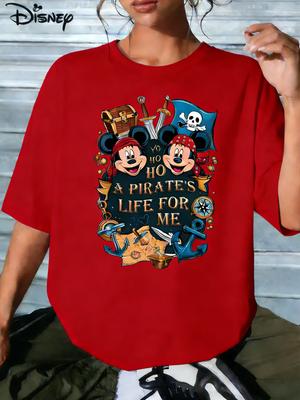 Disney Mickey Classic Printed Oversized Slimming Tshirt Men Women Fashion Cotton Parent Child Top Casual Daily Street Slimming