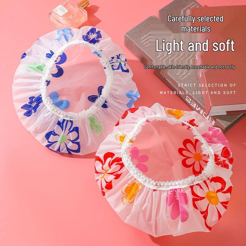 Thickened Waterproof Shower Cap: Cute Korean and Japanese Style for Women and Kids