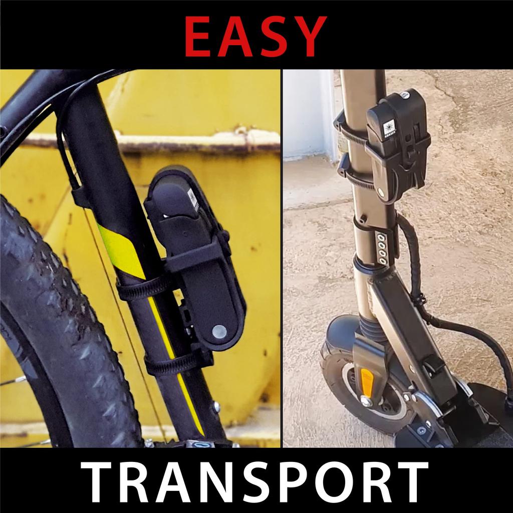 KRASER KR7022B Bicycle Chain Foldable Bike Portable Motorcycle Lock Electric Scooter Piton with Bracket Bicycle Lock Helmet Saddle Safety Helmet Lock