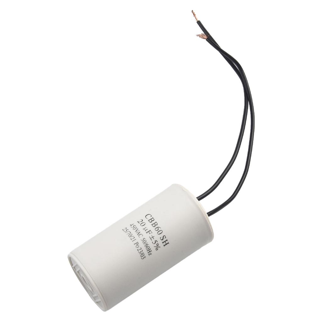 CBB60 Run Capacitor 450V AC 50 / 60Hz For Motor 40*73mm Accessories Run Round Capacitor White 20uf High Quality