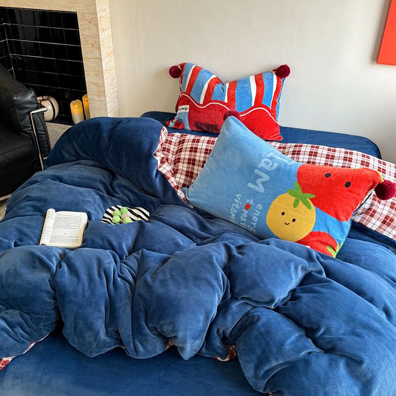 OEING Winter Thickened Milk Velvet Bedding Set