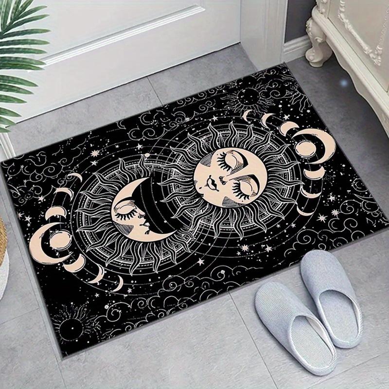 Crystal Velvet Mysterious Stars And Moon Printed Area Rug Carpet for Bedroom Living Room Home Decor Rugs Mat Non Slip