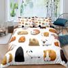 Guinea Pig King Queen Bedding Set Lovely Cartoon Mouse Duvet Cover Flower Plant Animal Comforter Cover Polyester Quilt Cover