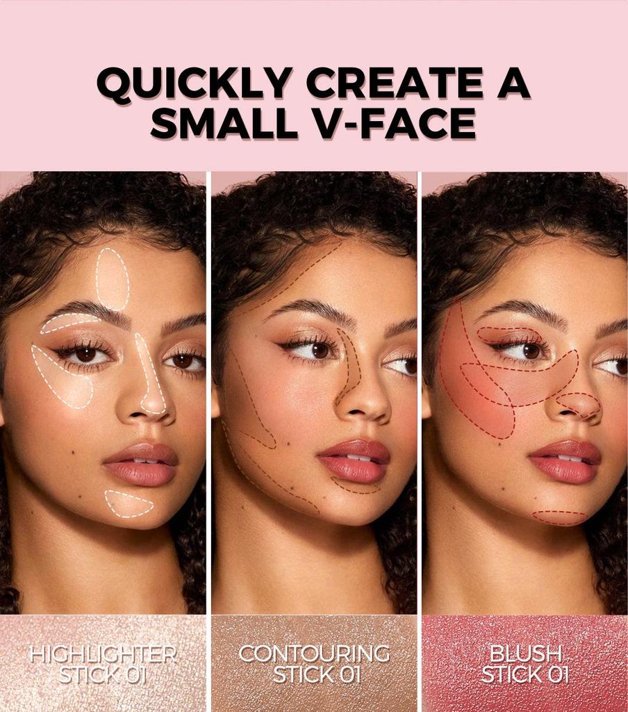 Highlighter and Contour Stick: 3D Brightening, Under-Eye Concealing, Face Blush Cream
