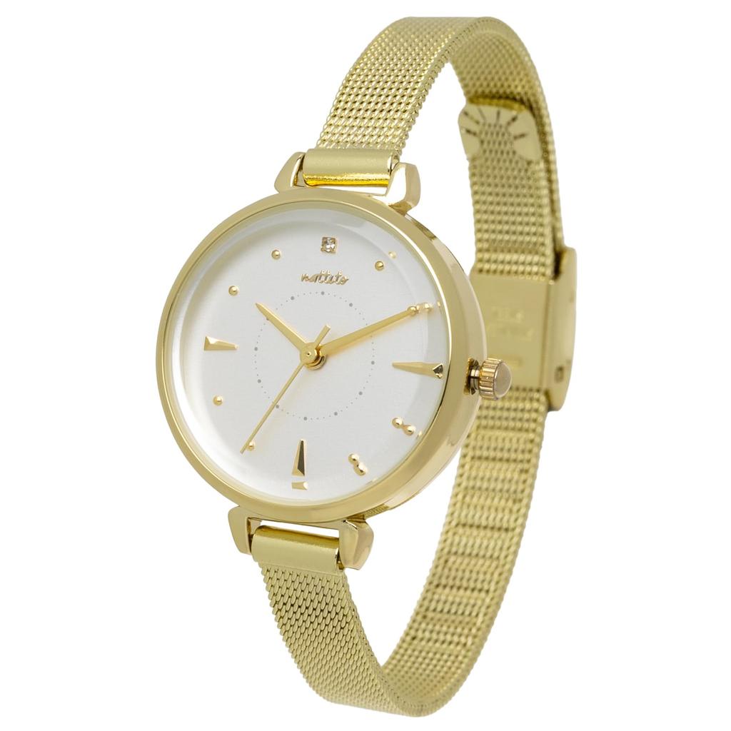 [Terénní práce] Dámské hodinky Analogový nerezový řemínek 5 ATM Vodotěsné Úspora energie Stříbrné WP Ripple JN025-2 Zlaté