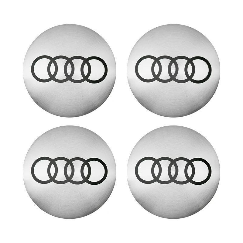 4Pcs 56mm 60mm Car Wheel Center Hub Cap Covers Sticker For R1 A3 A4 A5 A6 C5 B5 B6 B7 A7 A8 Q7 Q5 Q3 RS TT Sline Quattro Badgev1