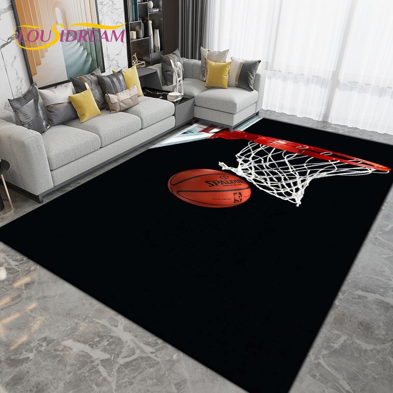3D Creative Basketball Basketball Court Area Rug,Carpet Rug for Living Room Bedroom,Kitchen Bathroom Doormat Non-slip Floor Mat
