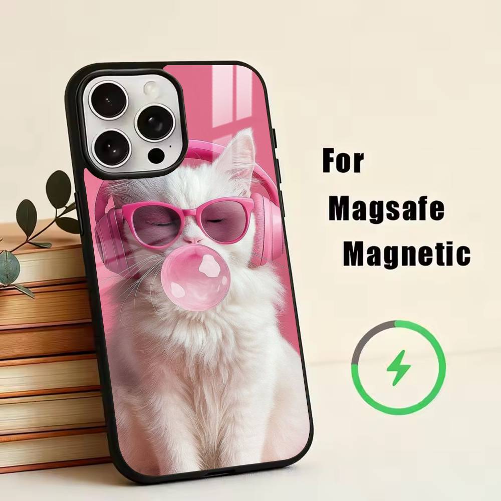 D-Funny Animals Phone Case For iPhone17,16,15,14,13,12,11 Plus,Pro Magnetic For Magsafe Wireless Charging
