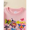 European sizes Girls Crew Neck Sweatshirt Summer Butterflies Roostertail Party, Soft Cozy Pullover, Warm Casual for Autumn & Winter.