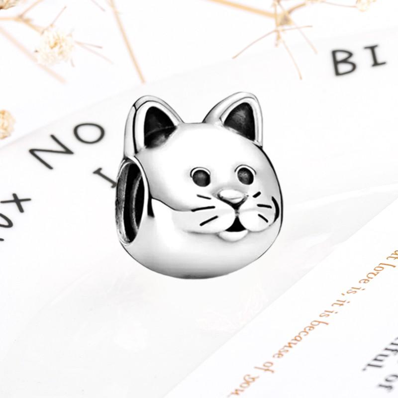 DIY Sparkling Paw Print Charm Beads for Pet Cat Dog Bracelets Jewelry Gifts Accessories