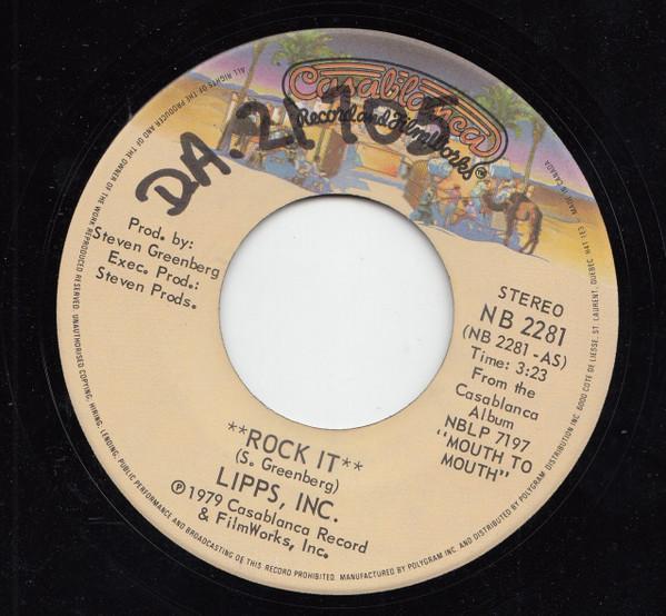 

7inch Record LIPPS, INC. - Rock It NB2281 Casablanca 1979 Canada Dance & Electronica Used