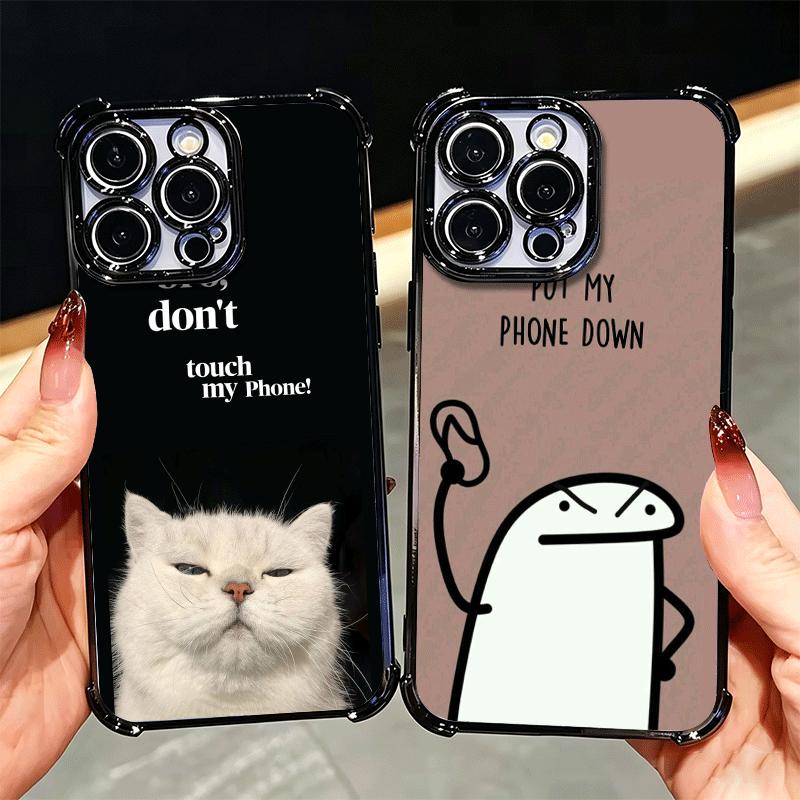 Funny Dont Touch My CallPhone Plating Phone Case For Xiaomi Poco X5 X6 X7 X8 Pro Max F8 Ultra F7 M8 M7 M5S Redmi 15C 15 14C 13C