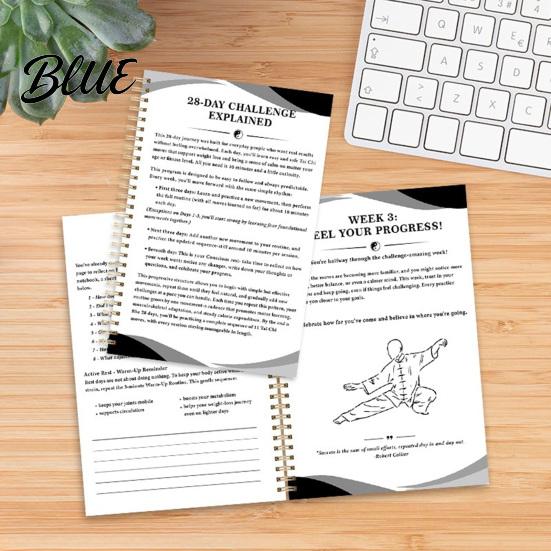 Tai Chi Fitness Guide Daily Practice Planner Seniors Beginners 28-Day Workout Log Improve Balance Wellness Strength Weight Loss Book Training