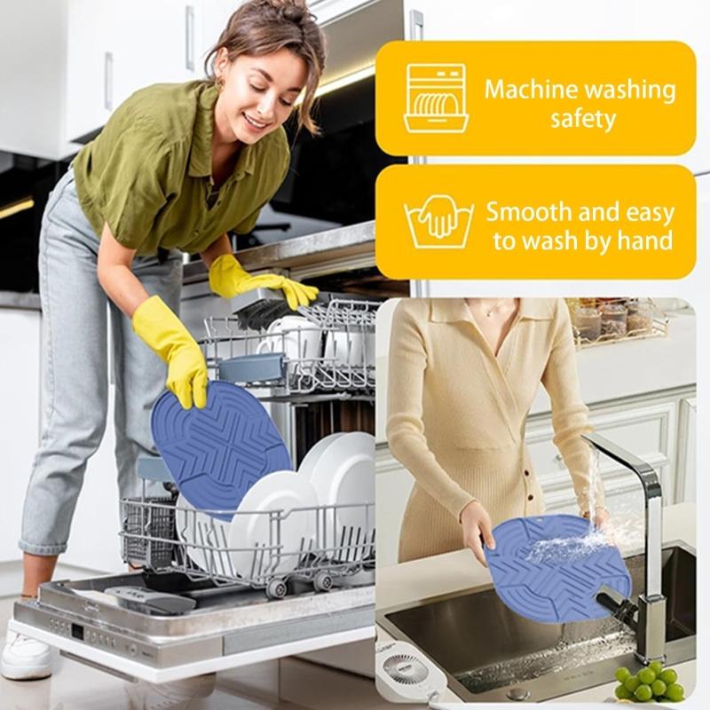 Heatproof Kitchen Mats Thicken Heatproof Mats for Air Fryers Countertop Protection Dishwasher Safe Silicone Texture