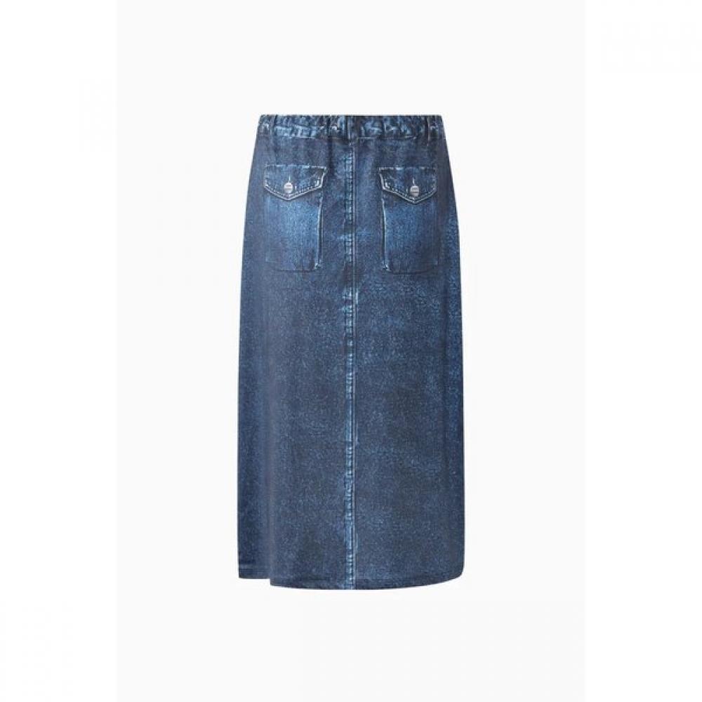 Benetton Denim Printed Banding Skirt Bask92631