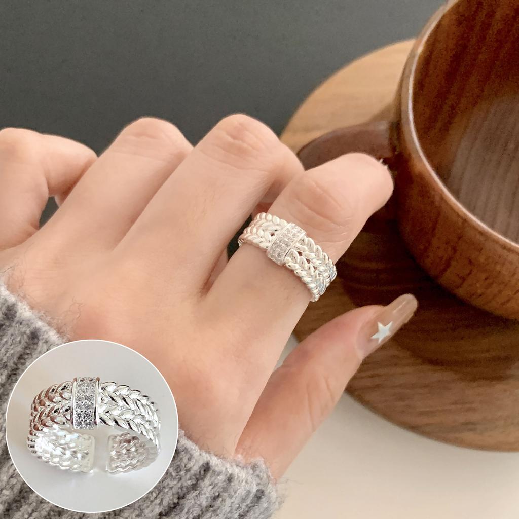 VENTFILLE 925 Sterling Rings for Women Fashion Geometric Handmade Irregular Line Ring Party Birthday Gift Dropshipping