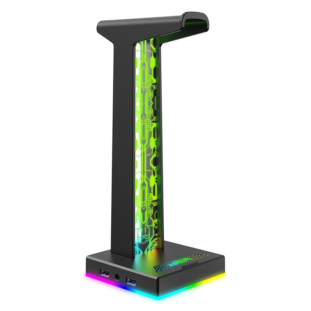 RGB Headphone Holder 10 Lighting Effects Headphone Bracket Desktop Organizer Headphone Stand Holder Rack Vertical Bracket Hanger