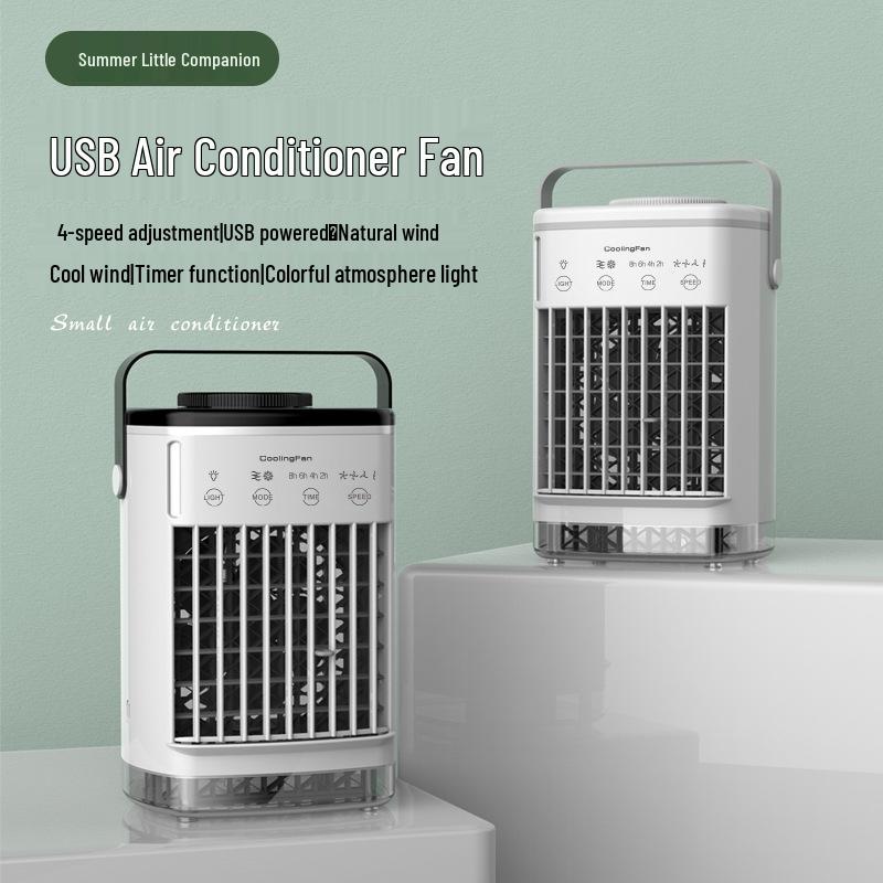 USB Desktop Bladeless Air Cooler with Humidifying Spray and Air Circulation