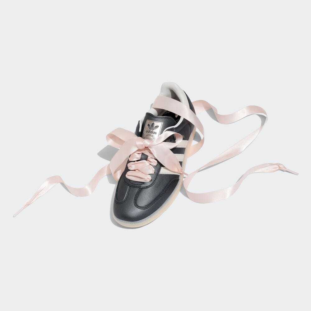 IH8047 Adidas Originals Samba OG Ribbon Laces Black Pink (Women's)