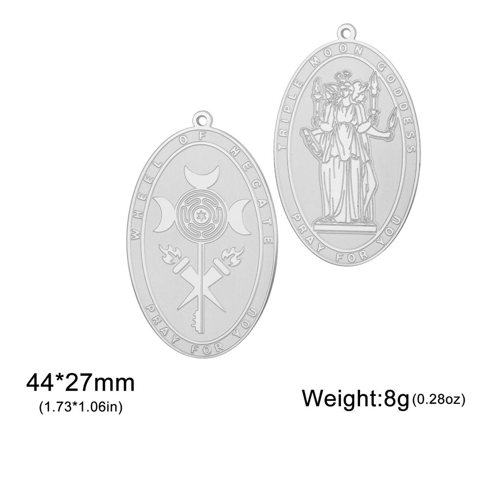 Collana Hecate Dea Wiccan della Luna Tripla Ciondolo Luna e Sole Collana Strega Hekate Amuleto Gioielli Stregoneschi Regali per Donne Uomini