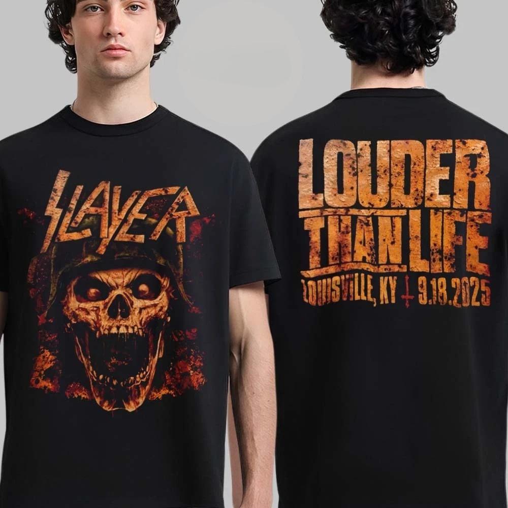 

Slayer Louder Than Life Louisville Kentucky 2025 Venue Tee on September Tshirt High-end Luxury Is for Both Men and Women Top Y2k 4XL